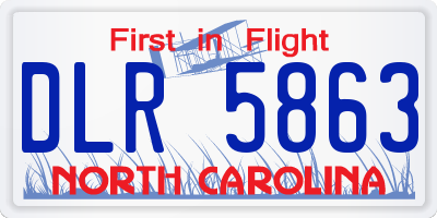 NC license plate DLR5863