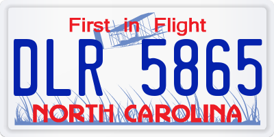 NC license plate DLR5865