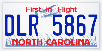 NC license plate DLR5867