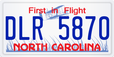NC license plate DLR5870