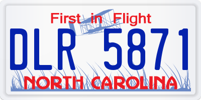 NC license plate DLR5871