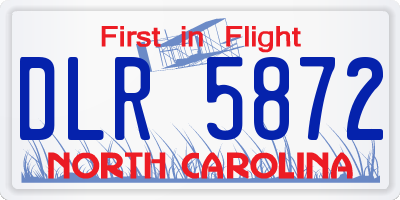 NC license plate DLR5872