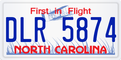 NC license plate DLR5874