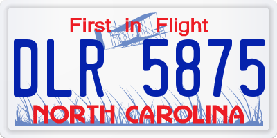 NC license plate DLR5875