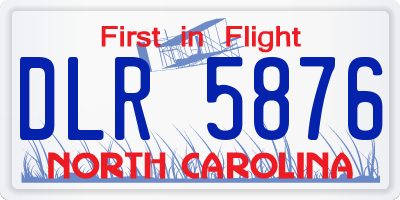 NC license plate DLR5876