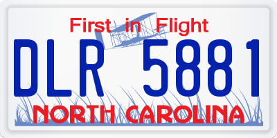 NC license plate DLR5881