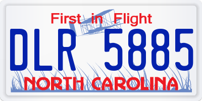NC license plate DLR5885