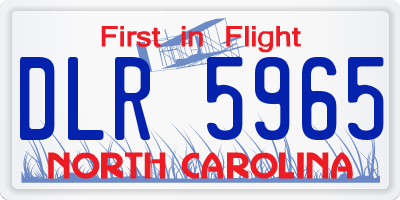 NC license plate DLR5965