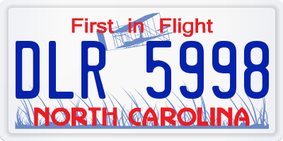 NC license plate DLR5998