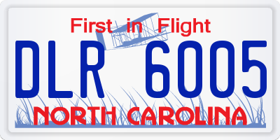 NC license plate DLR6005