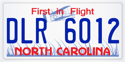 NC license plate DLR6012
