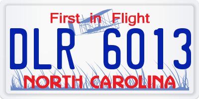 NC license plate DLR6013