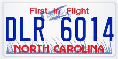 NC license plate DLR6014