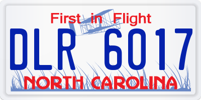 NC license plate DLR6017