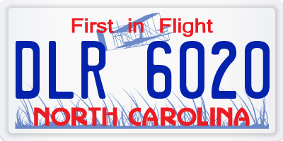 NC license plate DLR6020