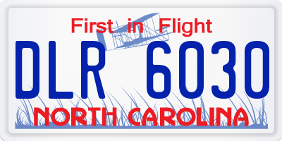 NC license plate DLR6030