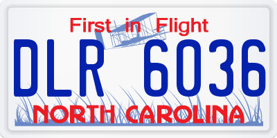 NC license plate DLR6036