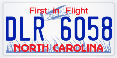 NC license plate DLR6058