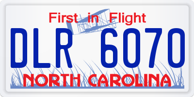 NC license plate DLR6070