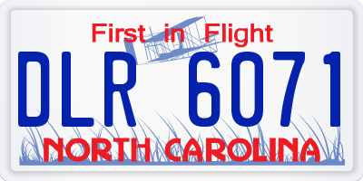 NC license plate DLR6071
