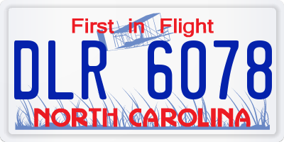 NC license plate DLR6078