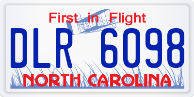 NC license plate DLR6098
