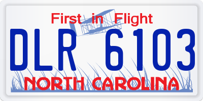NC license plate DLR6103