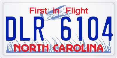 NC license plate DLR6104