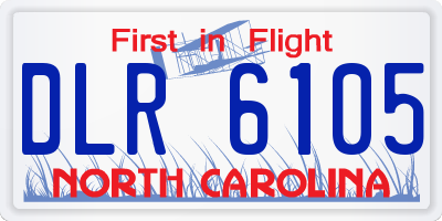 NC license plate DLR6105