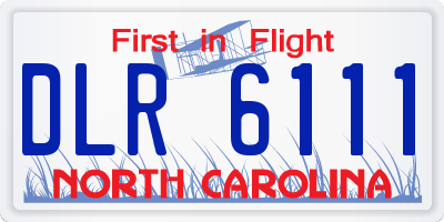 NC license plate DLR6111