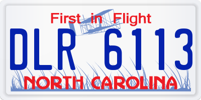 NC license plate DLR6113