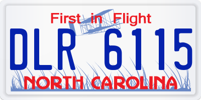 NC license plate DLR6115