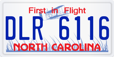 NC license plate DLR6116