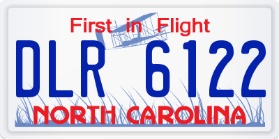 NC license plate DLR6122