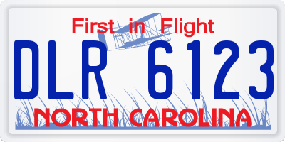 NC license plate DLR6123