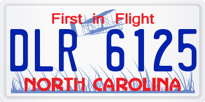NC license plate DLR6125