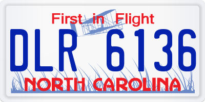 NC license plate DLR6136