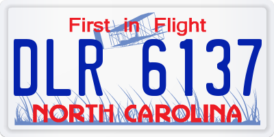 NC license plate DLR6137