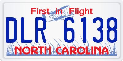 NC license plate DLR6138