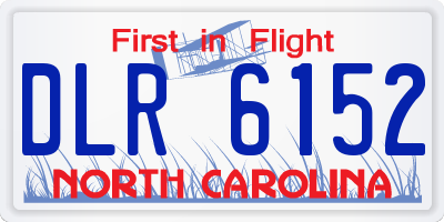 NC license plate DLR6152