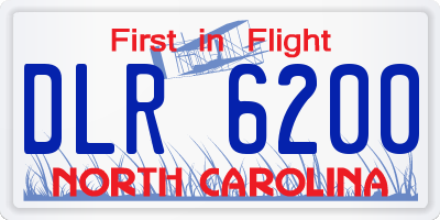 NC license plate DLR6200