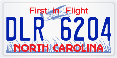 NC license plate DLR6204
