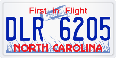 NC license plate DLR6205