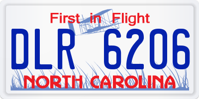 NC license plate DLR6206