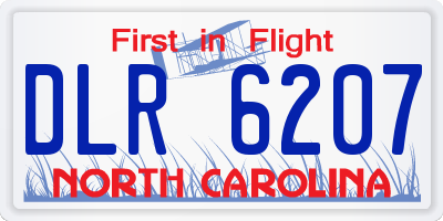 NC license plate DLR6207