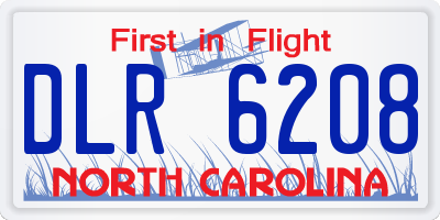 NC license plate DLR6208