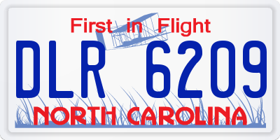 NC license plate DLR6209