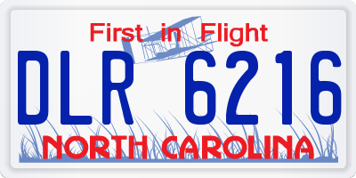 NC license plate DLR6216