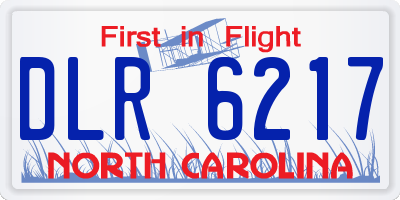NC license plate DLR6217