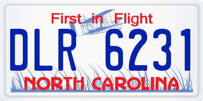 NC license plate DLR6231